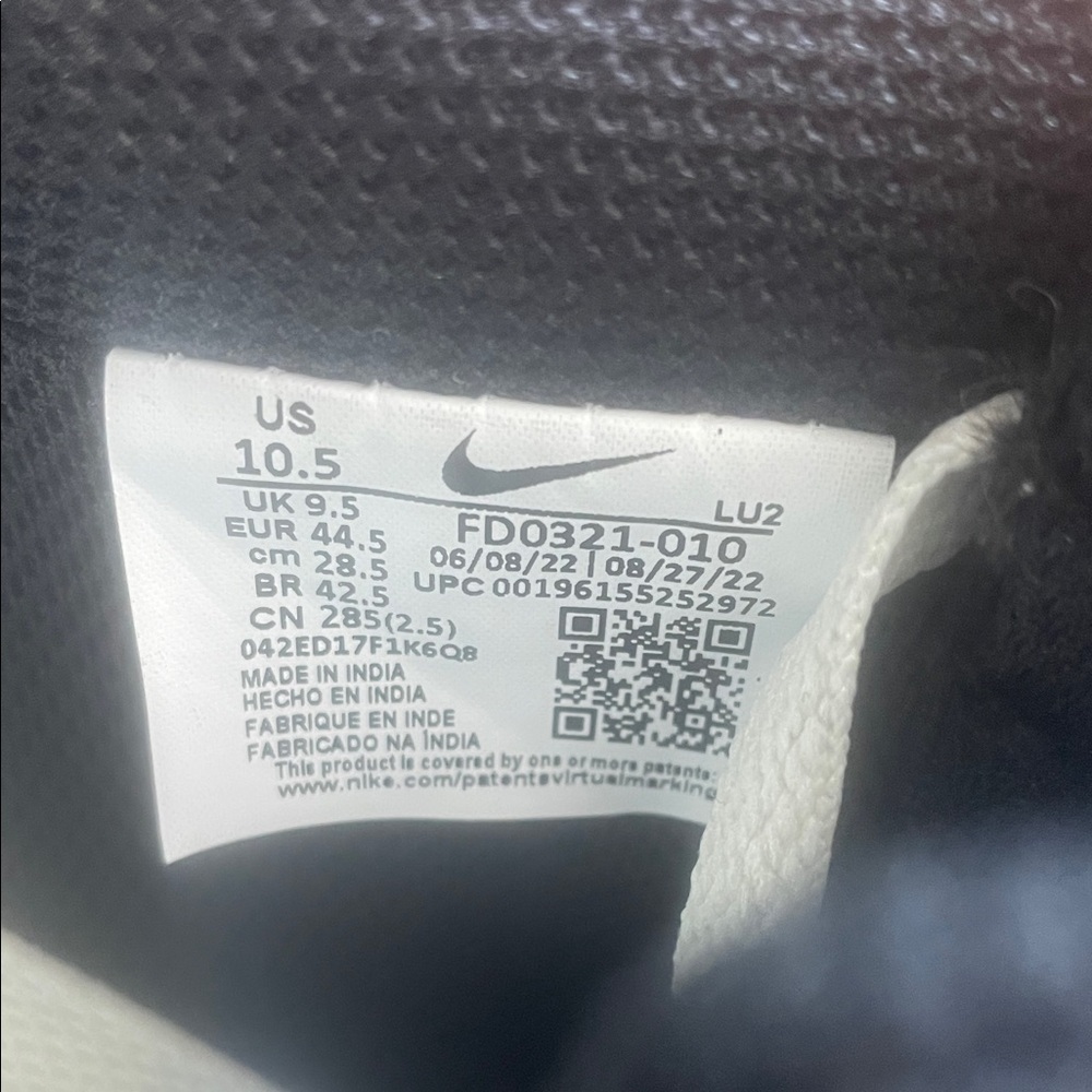 Nike Court Vision Black and White Sneakers - Picture 6 of 10